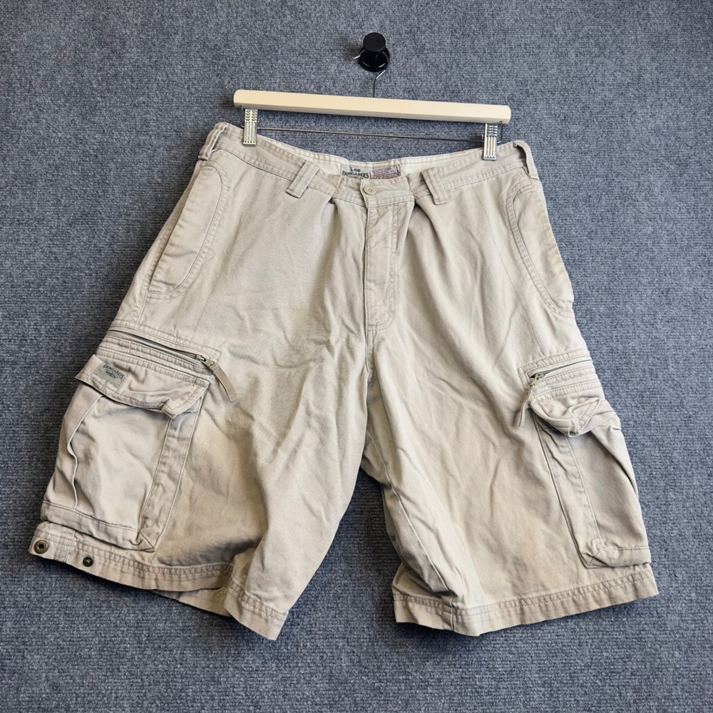 Lee Dungarees Cargo Shorts Mens 32 Khaki Tan Heavy Cotton Twill Utility Gorpcore
